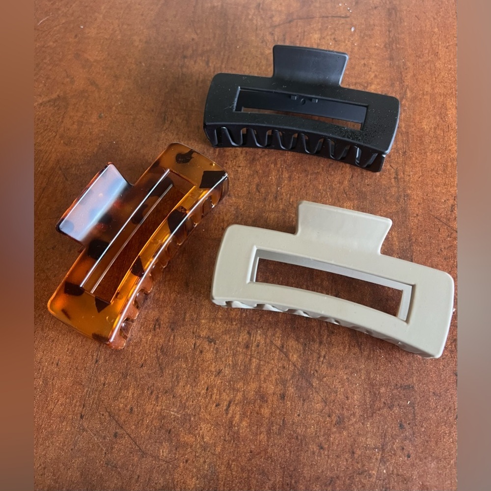 Rectangular Claw Clip Trio‎